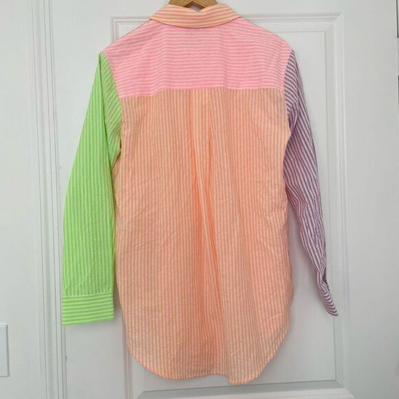 VICI Blakelyn Cotton Blend Striped Colorblock Button Down Top Size M - Picture 9 of 9